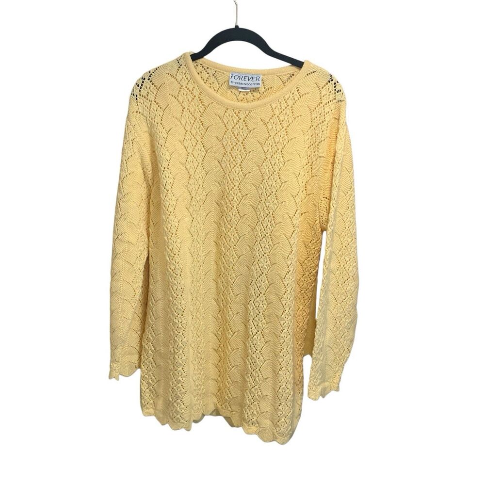 Vintage Forever Creative Cotton Womens Yellow Pullover Cottagecore Sweater S USA